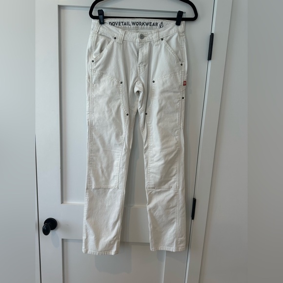 DOVETAIL women’s Anna Task Pant 4, 34” inseam white work pants - Picture 4 of 9